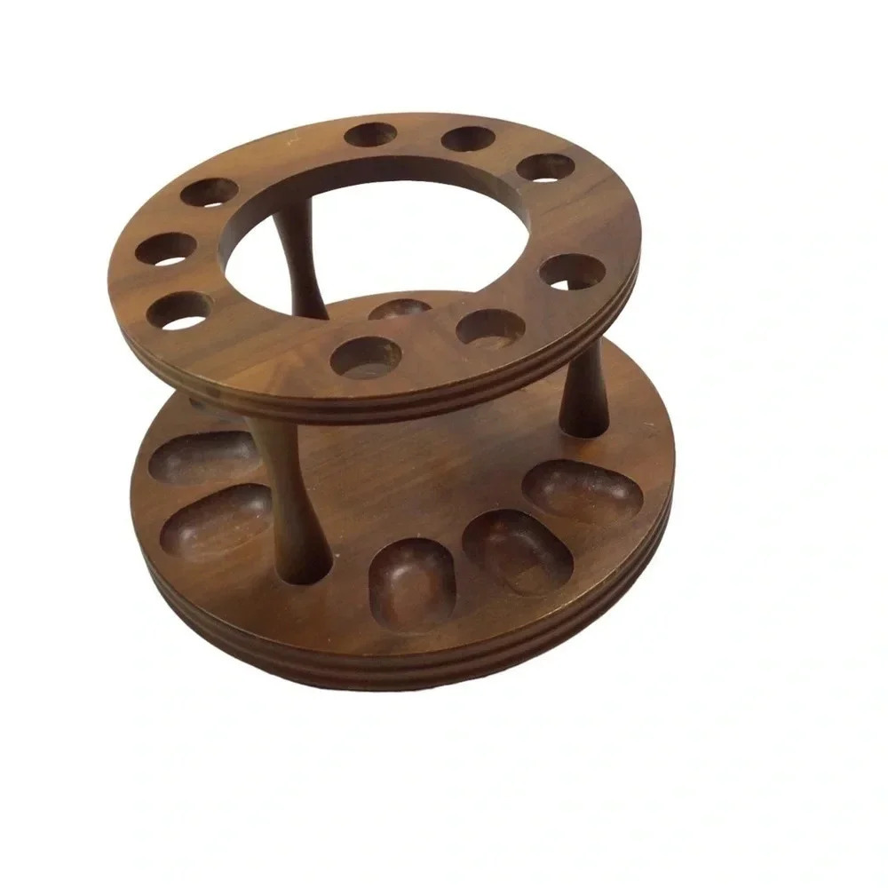 Vintage MCM walnut tobacco holder​